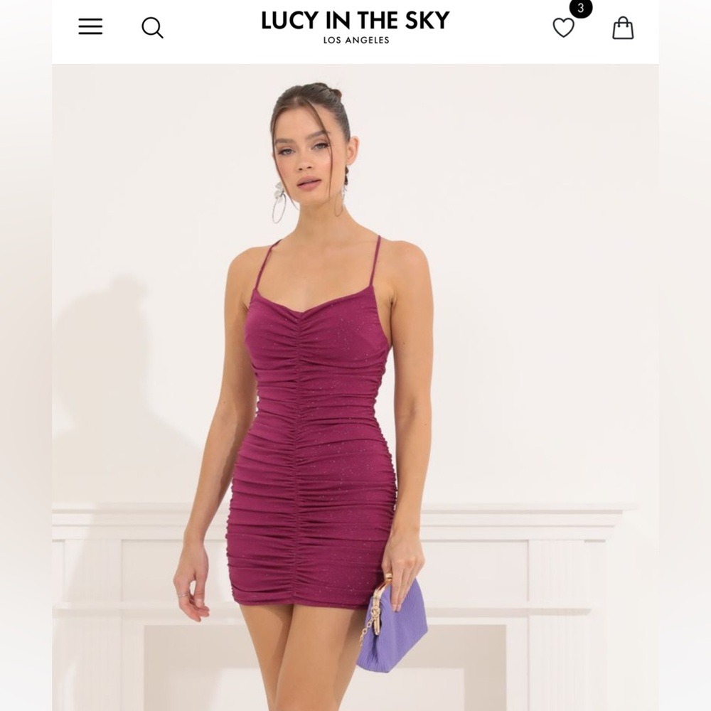 LUCY IN THE SKY ruched bodycon sparkly dress! SIZE XXS